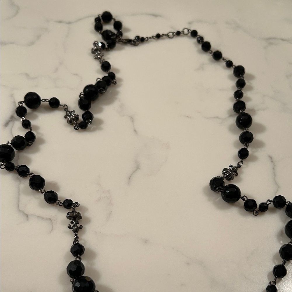 White House Black Market Elegant Black Beaded Necklace - Picture 3 of 3